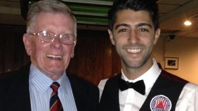 Hugh Brown pictured at this year's United States National Snooker Championship with the former champion, Sargon Isaac - Photo courtesy of Sargon Isaac