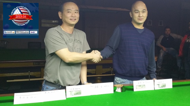 Event 1 winner of the 2015-16 USSA Tour, Raymond Fung (right), pictured with runner-up, Raymond Cheung - Photo  SnookerUSA.com