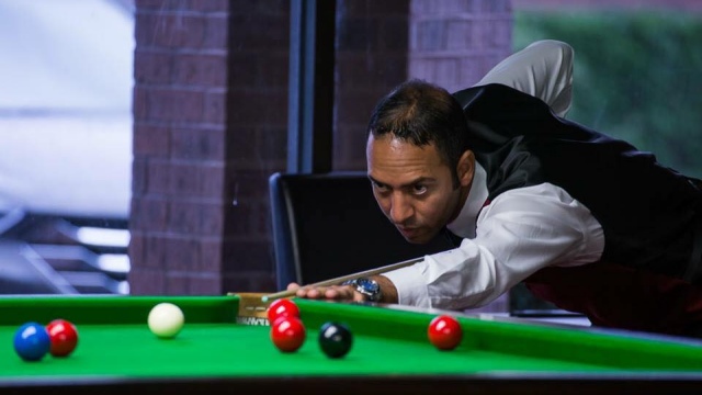 Number three seed Ahmed Aly Elsayed pictured in Group play during the 2016 United States National Snooker Championship - Photo  SnookerUSA.com
