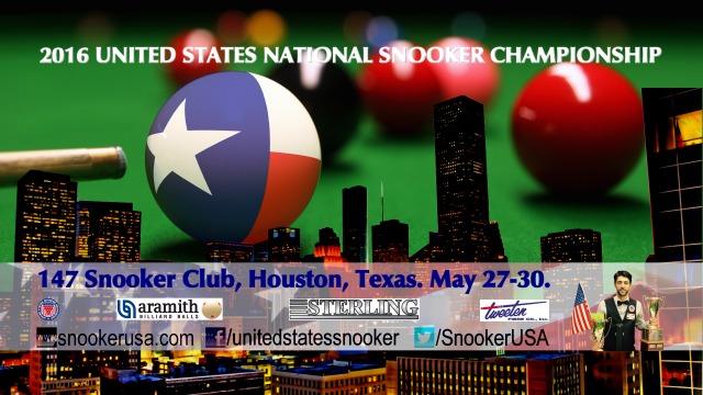 2016 United States National Snooker Championship. 147 Snooker Club, Houston, Texas. May 27-30