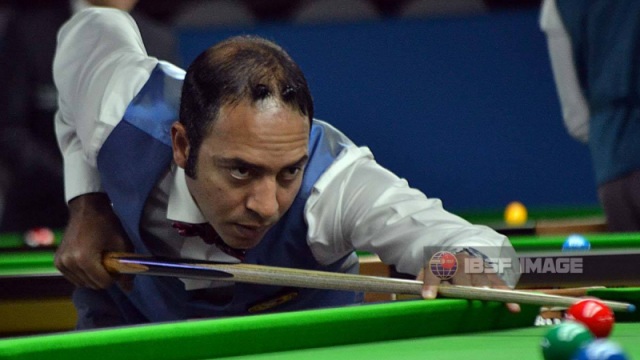 Ahmed aly Elsayed pictured during his Group F match against Mateusz Baranowski - Photo  IBSF