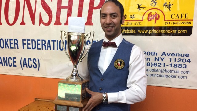 The 2018 United States National Snooker Champion, Ahmed Aly Elsayed - Photo  SnookerUSA.com