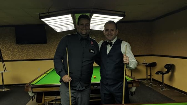 Igor Figueiredo (left) pictured with Mark White prior to their semifinal match - Photo courtesy of PABSA