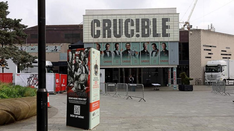 The Crucible in Sheffield, England, is ready for the 2023 Cazoo World Snooker Championship - Photo courtesy of World Snooker Tour