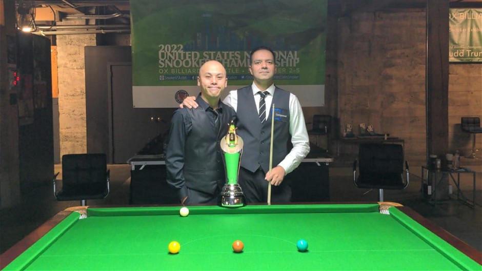 Second semifinal match players: Steven Wong (left) and Dharma Hemnani