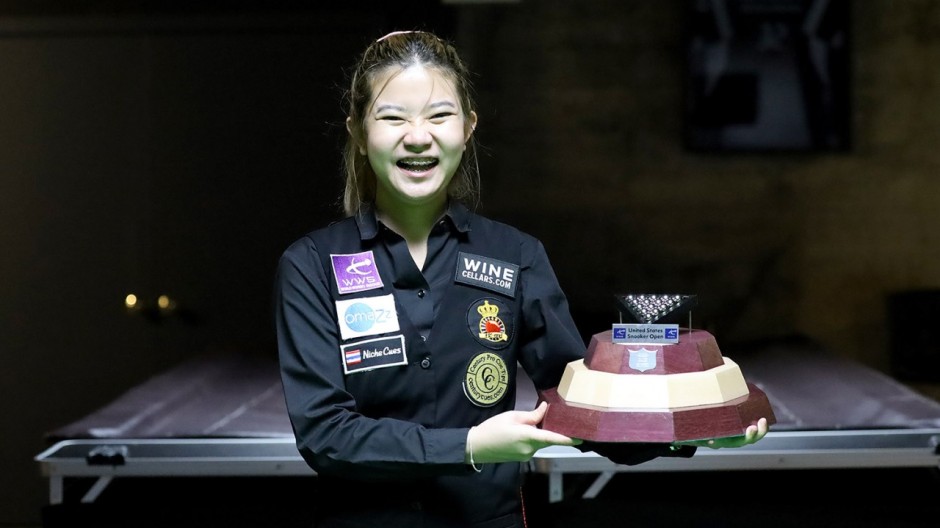 Thailand's Mink Nutcharut, the 2023 WineCellars.com U.S. Women's Snooker Open Champion