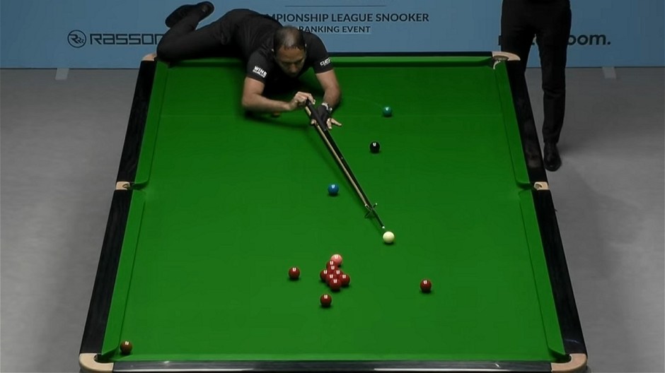 Ahmed Aly Elsayed pictured at play in the 2024 Championship League Snooker Ranking Event in Leicester, England