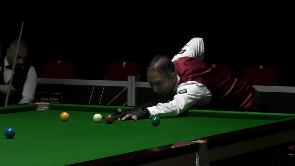 Ahmed Aly Elsayed pictured at play in qualifying for the 2024 Xi'an Grand Prix in Leicester, England